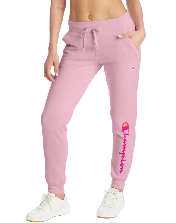 Champion Powerblend Fleece Script Logo Joggingbroek Dames - Roze - Belgie 9853MZGRA